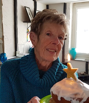 Mum with her favourite , home baked lemon drizzle !
