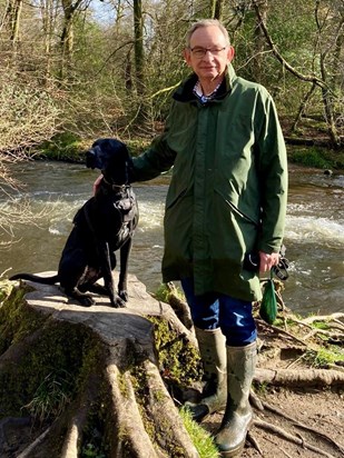 Adrian & Ben on a walk along the River Bovey 