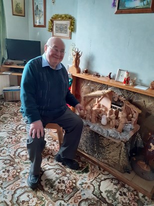 Bernie with his christmas crib