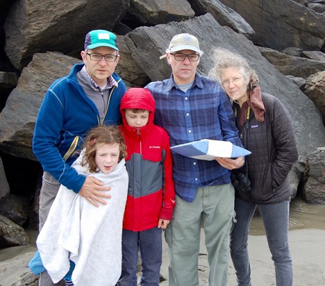 Mark, Lillian, Ezra, David (holding Anne's ashes) and Doreen