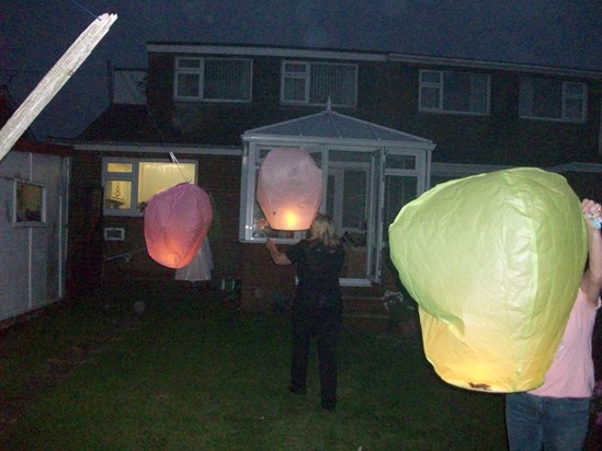 lanterns light for Al's 40th birthday xx