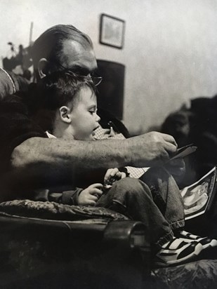 A very little Iwan and his Grandad x