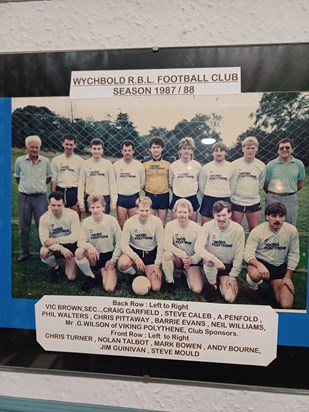 Much Love from Wychbold Lads from football days xx