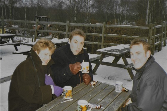 Liz Daren and Phil at a cold Shorne Wood Country Park