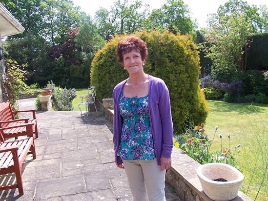 Teresa in our garden a few years ago.   Ann and Pete