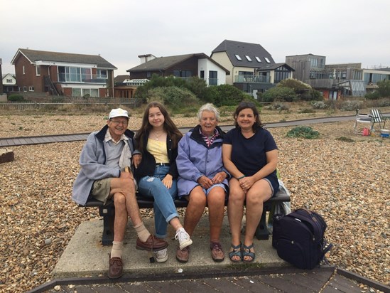 On the beach - Mum and Dad with Holly and Alison, Summer 2020 xxx