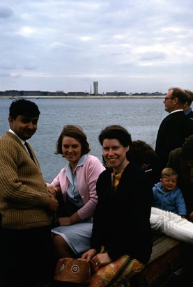 Satish, Anne & Mum - early 1960's by the coast