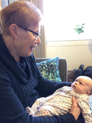 Janet meeting grand-niece Orla - March 2018