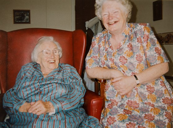 Mother and grandmother in happy days