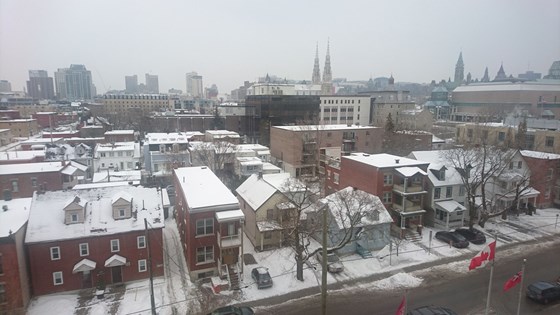 The view through the window of his pallative care room