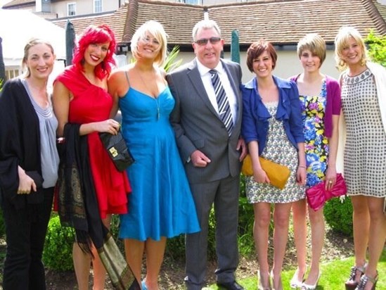 Ray and the junior chums ladies at Andrew and Nikki's wedding