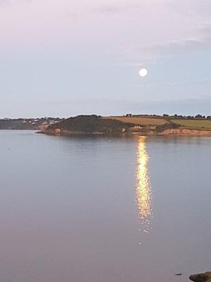early morning moonlight over the bay, 4th August