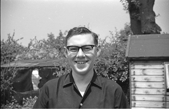 John in his Aunt Phyl’s garden in Reading in the early 60s.