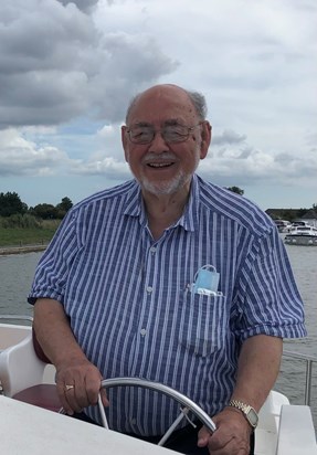 Dad in one of his favourite places on the Norfolk Broads