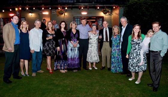 With family, 70th birthday, August 2011
