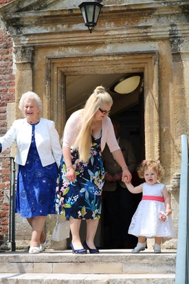 Joan, Granddaughter Hayley & Great Granddaughter Paige at Connor & Toni's Wedding 2018. 