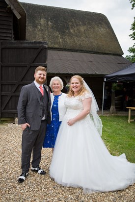 With Grandson Connor and his wife Toni at their wedding in 2018