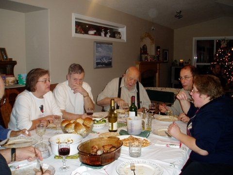 Christmas dinner with Wanda, Brian, Dad, George and Jill...