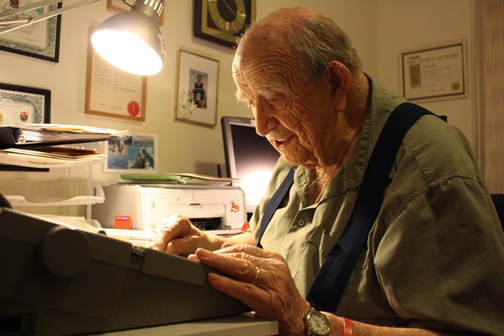 At home at his desk - 2009