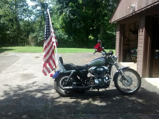 Old Glory posted, ready for the ride