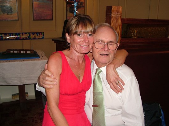 80th birthday - hugs with Jayne