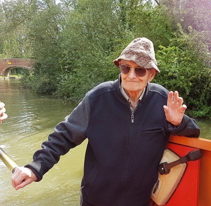 The boatman on the canal for his 93rd birthday