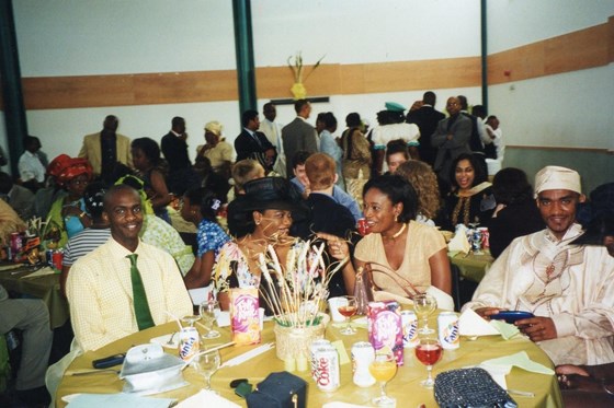 Eugene, Nwamaka, Ijeoma & Douglas at Laura's wedding - Aug. 1999