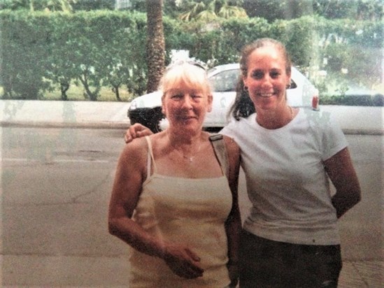 joanne and my mam in spain