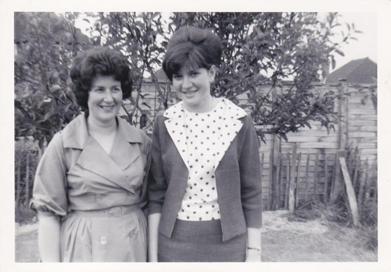 Eileen and Pam, the two sisters on Phil's christening day 