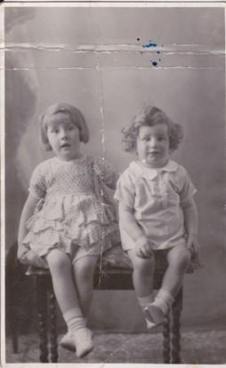 Eileen (aged 4 and half) and brother Ken (aged 9 months)
