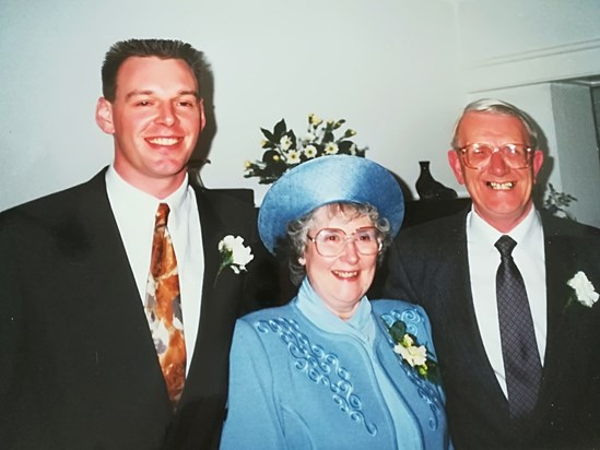 With Phil and Neil at Romie and Paul's wedding  April1991