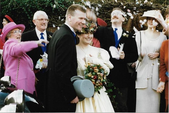 Brilliant photo at Pam and Andy's wedding December 1994