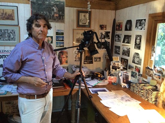 At home in his studio. 