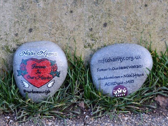 Nikkis pebble for the 'Forever In Our Hearts' Walk 2021 - Heaton Park
