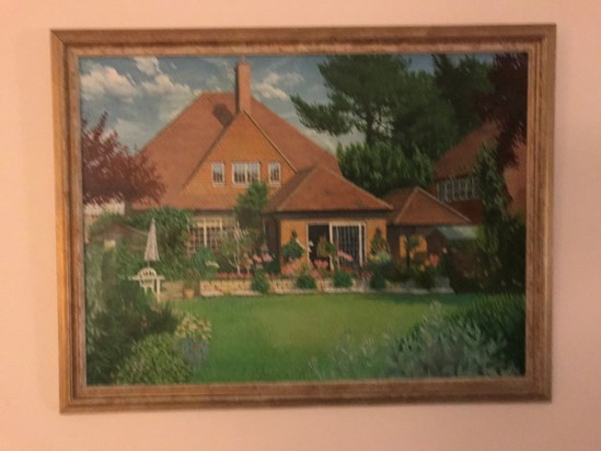 A painting by Tim of his mother’s home where she spent her childhood