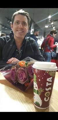 Welcome back flowers, gatwick airport. 