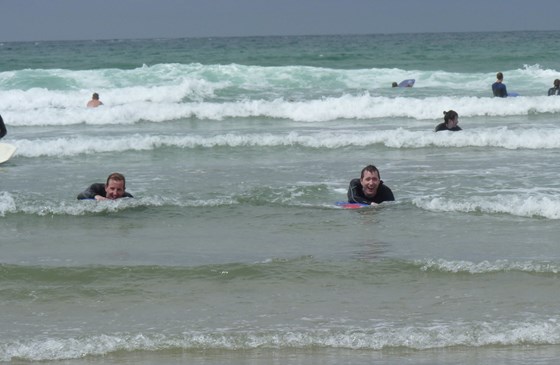 Ali, Tim and Chan surfing 2017, happy days (Dad's photo)