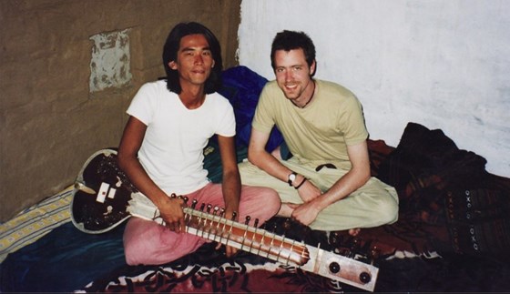 With Japanese musician, India, 2003
