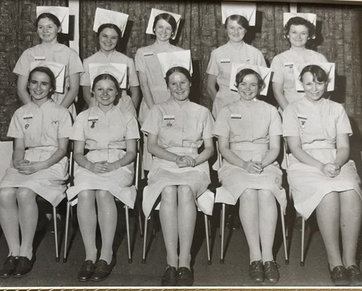 Carol in her nursing days - back row far right