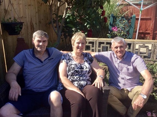Mike with his sister Shirley and brother Glynn  in the Summer 2018 ??