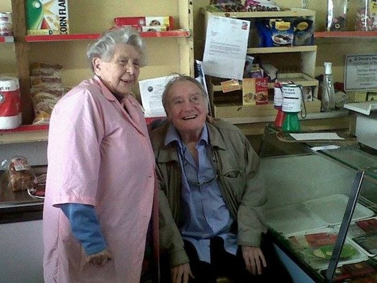 Dad with his big sister auntie cath still running her shop in wales at ripe age of 83