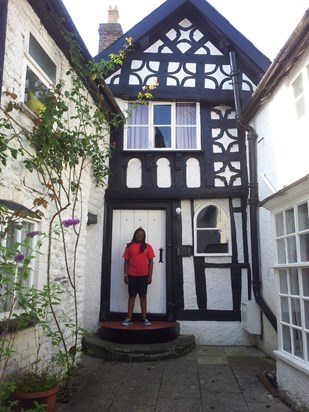 Evelyn outside The Old House