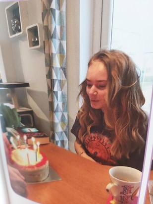Happy 17th birthday our beautiful Em. Miss you so much.💜 Breakfast birthday cake!!
