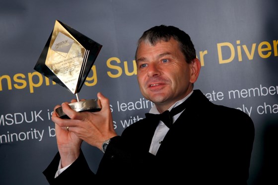 Ian winning the MSDUK2010 Supplier Diversity Advocate of the Year Award