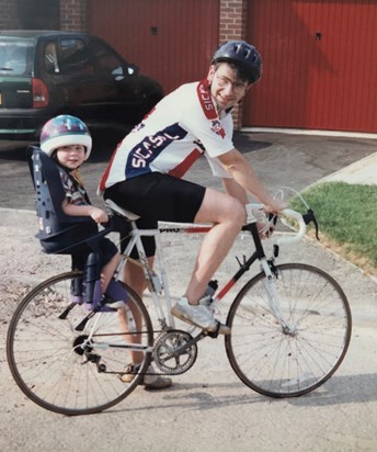 Alex and Dad off on a bike ride