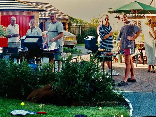 Street bbq - Ian on far right - Shared by Val