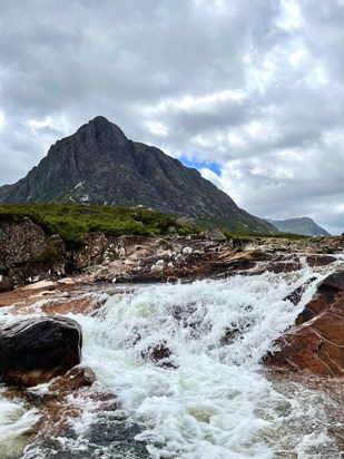 2022 trip to Glencoe - scattered Noodle and Dad 