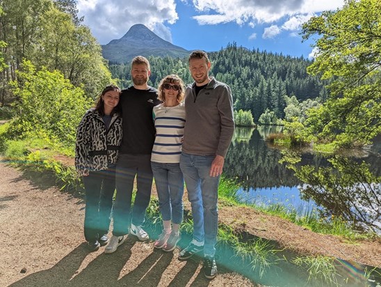 Ellie, Alex, Alison and Matt - scattering at the Lochan