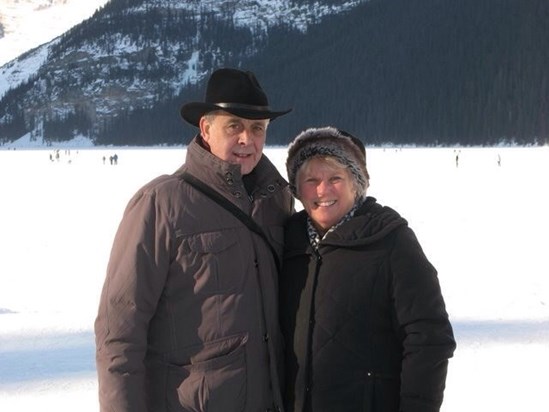 Canada - Lake Louise, frozen over in winter.  February 2009