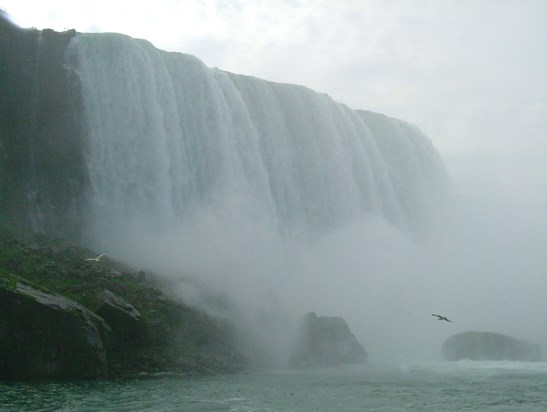 Niagara Falls - September 2006.  The Horseshoe Falls.  Note the people at the top of Falls